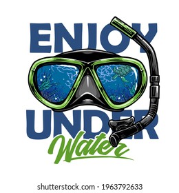 glasses for snorkeling and diving vector illustration