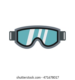 Glasses for snowboarding icon in flat style isolated on white background. Winter sport symbol