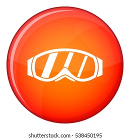 Glasses for snowboarding icon in red circle isolated on white background vector illustration