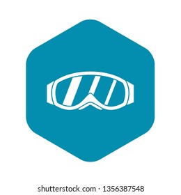 Glasses for snowboarding icon in simple style isolated on white background. Accessory symbol