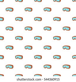 Glasses for snowboarding pattern. Cartoon illustration of glasses for snowboarding vector pattern for web