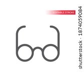 Glasses or spectacles line vector icon. Simple eyeglasses editable stroke symbol.