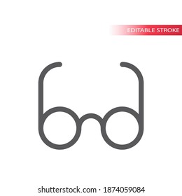 Glasses or spectacles line vector icon. Simple eyeglasses editable stroke symbol.