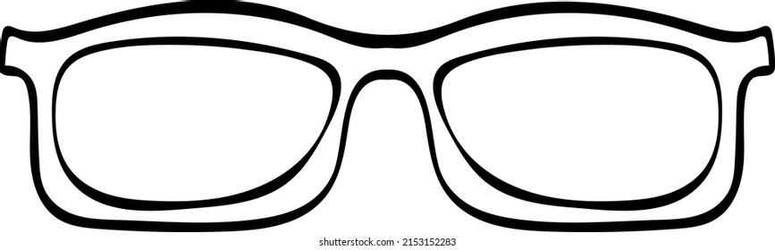 glasses square wayfarers clubmaster isolated vector simple hand drawn rim shape