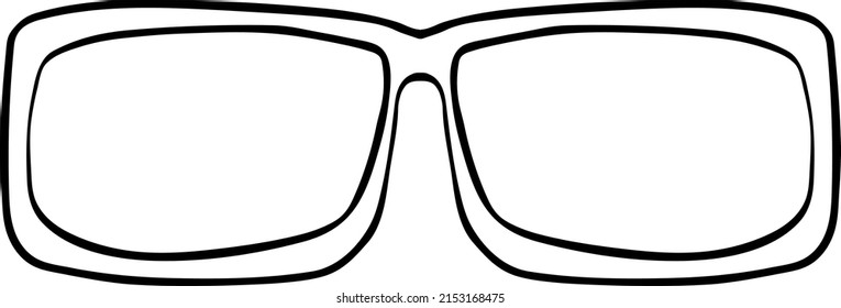 glasses square wayfarers clubmaster isolated vector simple hand drawn rim shape