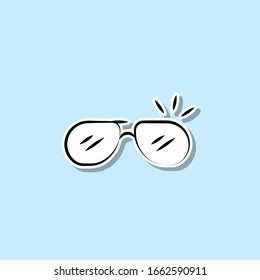 Glasses sticker icon. Simple thin line, outline vector of travel icons for ui and ux, website or mobile application