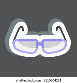 Glasses Sticker in trendy isolated on black background
