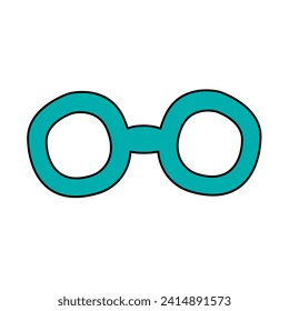 glasses of summer doodles icon set