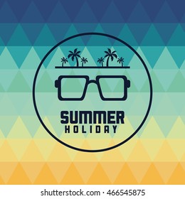 glasses summer holiday vacation icon. Colorful and polygonal illustration. Vector graphic