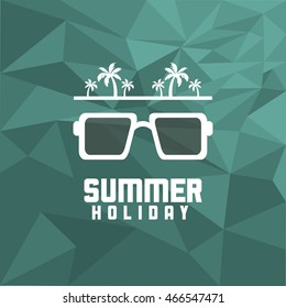 glasses summer holiday vacation icon. Colorful and polygonal illustration. Vector graphic