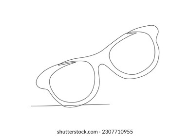 Brille für den Sommer. Einzeilenzeichnung im Sommer