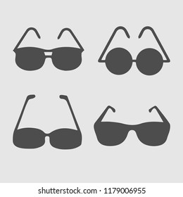 Glasses sun set vector icon. Simple isolated pictogram.