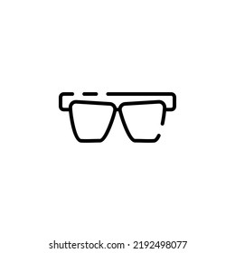Glasses, Sunglasses, Eyeglasses, Spectacles Dotted Line Icon Vector Illustration Logo Template. Suitable For Many Purposes.