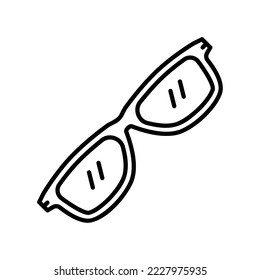 Glasses or sunglasses icon for beauty fashion in black outline style