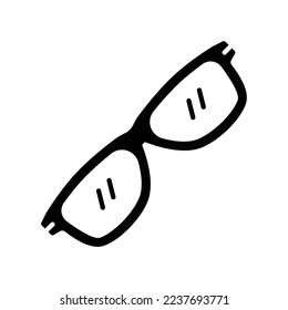 Glasses or sunglasses icon for beauty fashion in black solid style