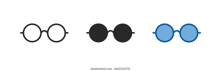 Glasses or sunglasses icon representing eyewear, vision, or fashion in minimalistic design.