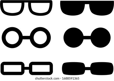 Glasses and sunglasses icon set