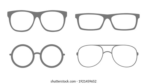 glasses sunglasses icon set design isolated on white