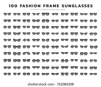 Glasses And Sunglasses icons isolated on white background with Various shapes in vector illustrations. 