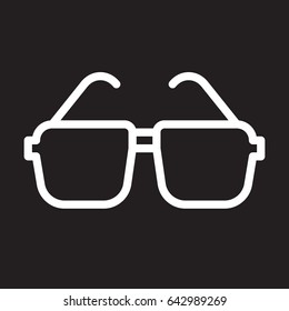 Glasses, sunglasses line icon, white outline sign, vector illustration