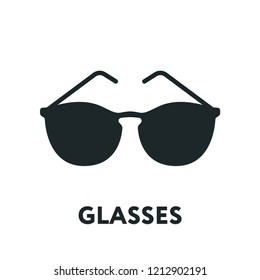 Glasses and Sunglasses Model. Optical Spectacles Fashion Lens. Vector Flat Line Icon.