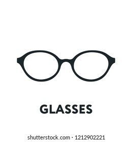 Glasses and Sunglasses Model. Optical Spectacles Fashion Lens. Vector Flat Line Icon.