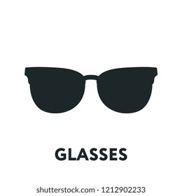 Glasses and Sunglasses Model. Optical Spectacles Fashion Lens. Vector Flat Line Icon.