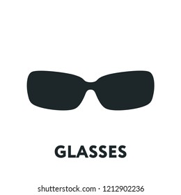Glasses and Sunglasses Model. Optical Spectacles Fashion Lens. Vector Flat Line Icon.