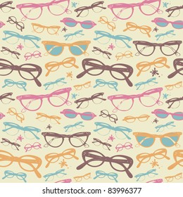 Glasses and Sunglasses seamless background