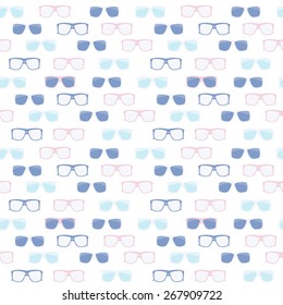Glasses and Sunglasses Seamless Pattern Vector Illustration EPS10