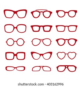 Glasses and sunglasses set. Vector illustration.