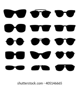 Glasses and sunglasses set. Vector illustration.