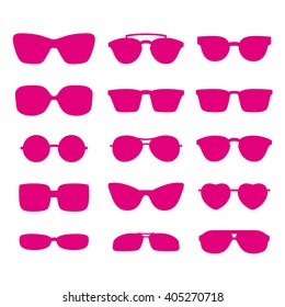 Glasses and sunglasses set. Vector illustration.