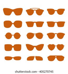 Glasses and sunglasses set. Vector illustration.