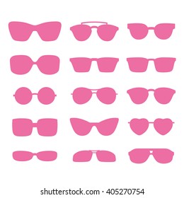 Glasses and sunglasses set. Vector illustration.