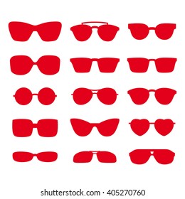 Glasses and sunglasses set. Vector illustration.