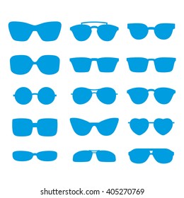 Glasses and sunglasses set. Vector illustration.