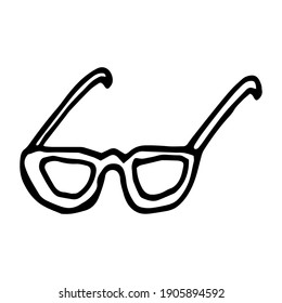 Glasses sunglasses vector hand drawn illustration black lines
