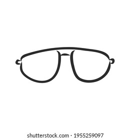 Glasses sunglasses vector hand drawn illustration black lines