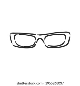 Glass gafas de sol vector ilustración dibujada a mano líneas negras