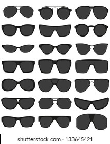 Glasses and sunglasses vector set
