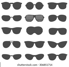 Glasses and sunglasses vector set