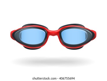 Glasses for swimming. Realistic vector illustration