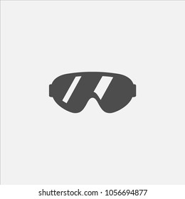 Glasses symbol flat icon for web in trendy flat style isolated on grey background