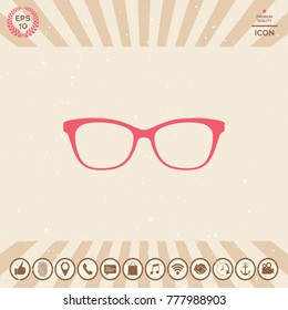 Glasses symbol Icon
