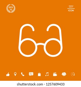 Glasses symbol - search icon. Graphic elements for your design