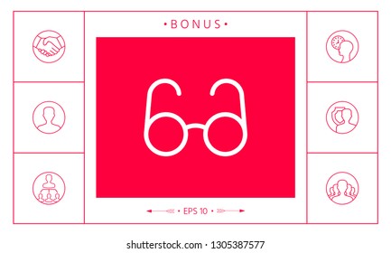 Glasses symbol - search icon. Graphic elements for your design