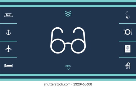 Glasses symbol - search icon. Graphic elements for your design