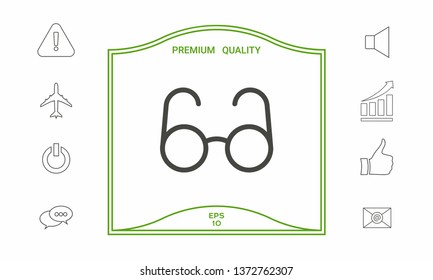 Glasses symbol - search icon. Graphic elements for your design