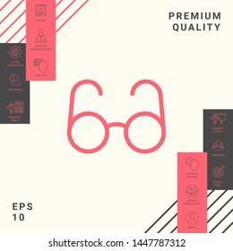 Glasses symbol - search icon. Graphic elements for your design